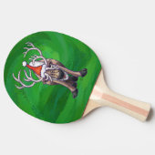 Raquette De Ping Pong Reindees Noël Sur Vert (Côté)