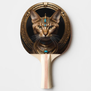 Raquette De Ping Pong Reine du Nil : Cléopâtre le chat à la tête