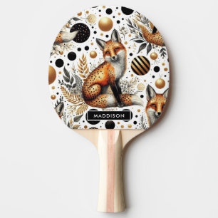 Raquette De Ping Pong Renard mignon et points sans couture