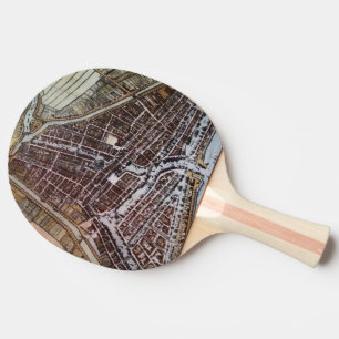 Raquette De Ping Pong Réplique carte de la ville de Rotterdam de 1652