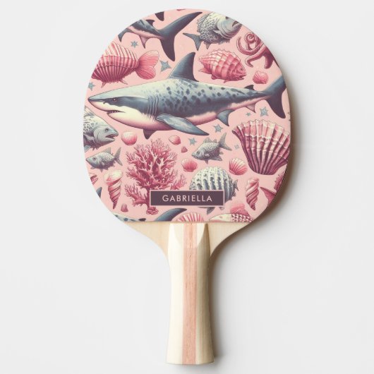 Raquette De Ping Pong Requin vintage sans joint (Devant)