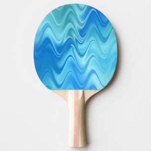 Raquette De Ping Pong Résumé Bleu Ondulé