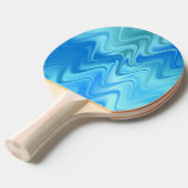Raquette De Ping Pong Résumé Bleu Ondulé (Devant Angle)