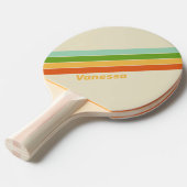 Raquette De Ping Pong Rétro ABC Rue Rayée avec Nom (Devant Angle)