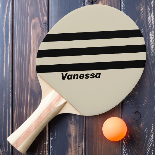 Raquette De Ping Pong Rétro Alabaster Trois Bandes avec Nom