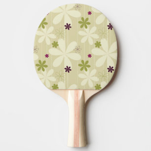 Raquette De Ping Pong Rétro arrière - plan floral