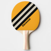 Raquette De Ping Pong Rétro Bumblebee Rayures Buzz avec nom (Devant)