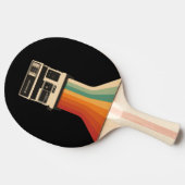 Raquette De Ping Pong Retro Camera with Rainbow Print (Côté)
