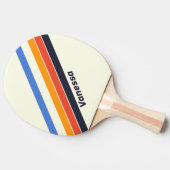 Raquette De Ping Pong Rétro cinq Rayures avec nom (Côté)
