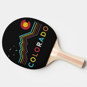 Raquette De Ping Pong Retro Colorado Drapeau Rocky Mountain Souvenir
