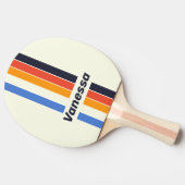Raquette De Ping Pong Retro Five Pin Striped with Name (Côté)