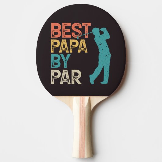 Raquette De Ping Pong Retro Golfer - Meilleur Papa Par Par (Devant)