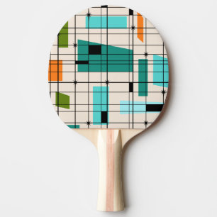 Raquette De Ping Pong Rétro grille et palette de ping-pong de Starbursts