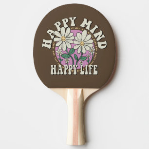 Raquette De Ping Pong Retro Happy Mind Happy Life