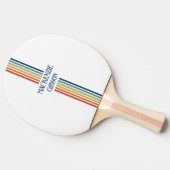 Raquette De Ping Pong Retro Monogrammed Minimalist Stripes (Côté)
