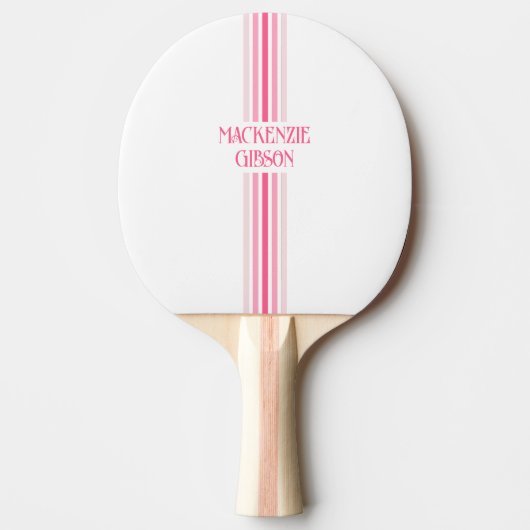 Raquette De Ping Pong Retro Monogrammed Minimalist Stripes (Devant)