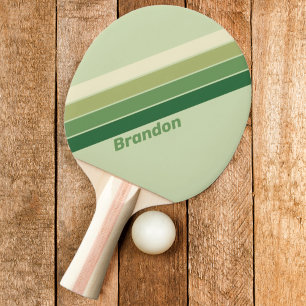 Raquette De Ping Pong Rétro Moss Arc-en-ciel avec nom