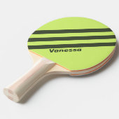 Raquette De Ping Pong Retro Moss Fade Trois bandes avec nom (Devant Angle)