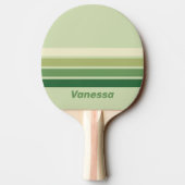 Raquette De Ping Pong Retro Moss Rainbow Across Striping with Name (Dos)