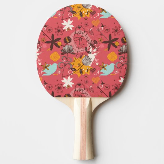 Raquette De Ping Pong Rétro motif floral 5 (Devant)