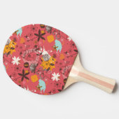 Raquette De Ping Pong Rétro motif floral 5 (Côté)