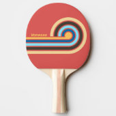 Raquette De Ping Pong Rétro Murmur Curl Rayures avec Nom (Dos)