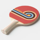 Raquette De Ping Pong Rétro Murmur Curl Rayures avec Nom (Devant Angle)