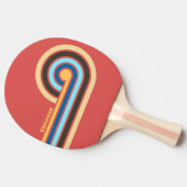 Raquette De Ping Pong Rétro Murmur Curl Rayures avec Nom (Côté)