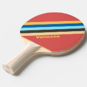 Raquette De Ping Pong Rétro Murmure Rayé avec Nom (Devant Angle)