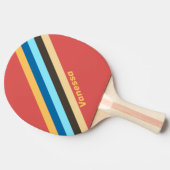 Raquette De Ping Pong Rétro Murmure Rayé avec Nom (Côté)
