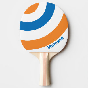 Raquette De Ping Pong Rétro New Amsterdam Cercle Rayure avec Nom