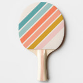 Raquette De Ping Pong Retro Pastel Rainbow Nom personnalisé (Dos)