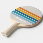 Raquette De Ping Pong Retro Rainbow Across Striping with Name (Devant Angle)