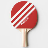 Raquette De Ping Pong Retro Red Trois bandes avec nom (Devant)