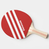 Raquette De Ping Pong Retro Red Trois bandes avec nom (Côté)