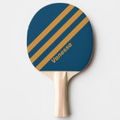 Raquette De Ping Pong Retro Royal Gold Trois bandes avec nom (Devant)