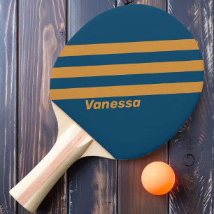 Raquette De Ping Pong Retro Royal Gold Trois Bandes avec Nom