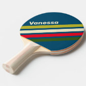 Raquette De Ping Pong Retro Rugby Angled Striping with Name (Devant Angle)