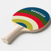 Raquette De Ping Pong Retro Rugby Rising Stripe with Name (Devant Angle)