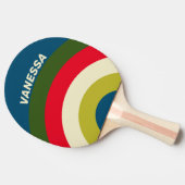Raquette De Ping Pong Retro Rugby Rising Stripe with Name (Côté)