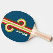 Raquette De Ping Pong Retro Rugby Stripe Loop with Name (Côté)