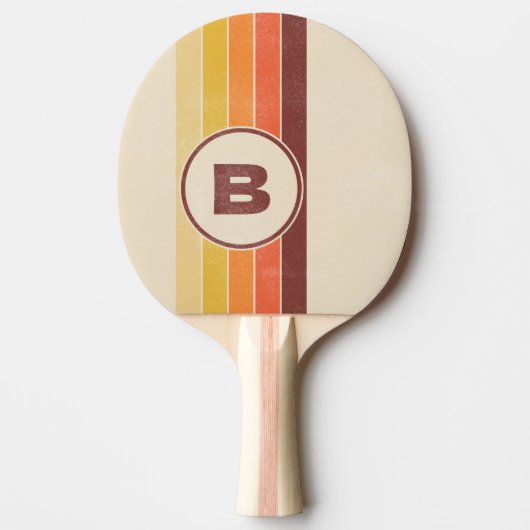 Raquette De Ping Pong Retro serré taché foncé avec initial (Devant)