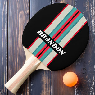 Raquette De Ping Pong Rétro Stealth Rayure de Rallye Arc-en-ciel avec No