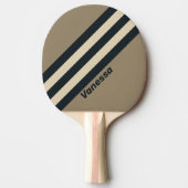 Raquette De Ping Pong Retro Stormy Desert Three Stripes with Name (Devant)