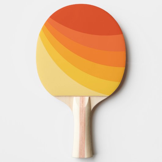 Raquette De Ping Pong Retro style jaune et orange rayons de soleil desig (Devant)