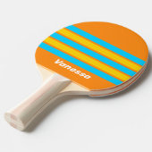 Raquette De Ping Pong Retro Summer Beach Across Striping with Name (Devant Angle)