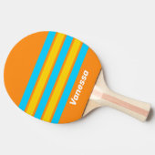 Raquette De Ping Pong Retro Summer Beach Across Striping with Name (Côté)