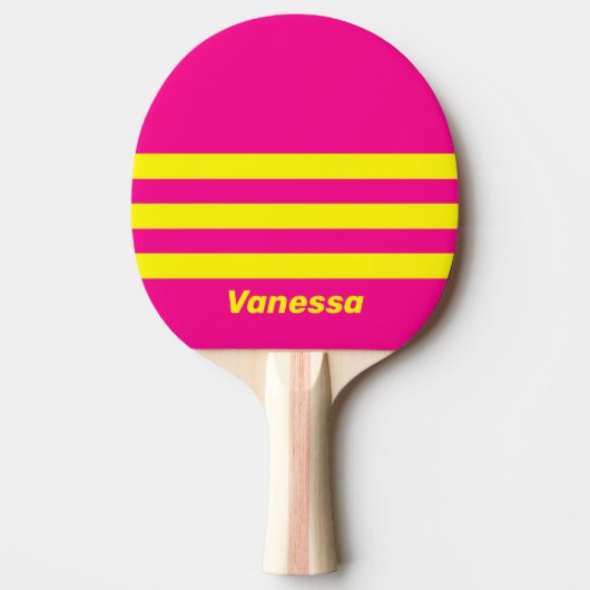 Raquette De Ping Pong Retro Sun Soaked Three Across Striping with Name (Devant)