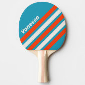 Raquette De Ping Pong Retro Sunset Tide Rush Angled Striping with Name (Devant)
