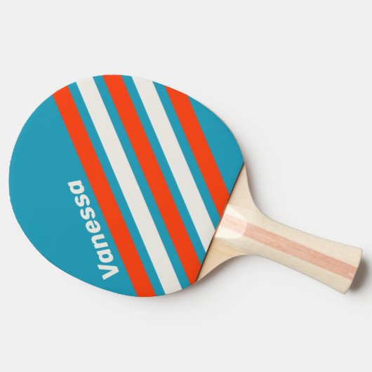 Raquette De Ping Pong Retro Sunset Tide Rush Angled Striping with Name (Côté)